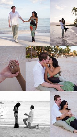 Surprise proposal engagement photoshoot couple photographer Tulum destination wedding Riviera Maya Cancun Secrets Akumal